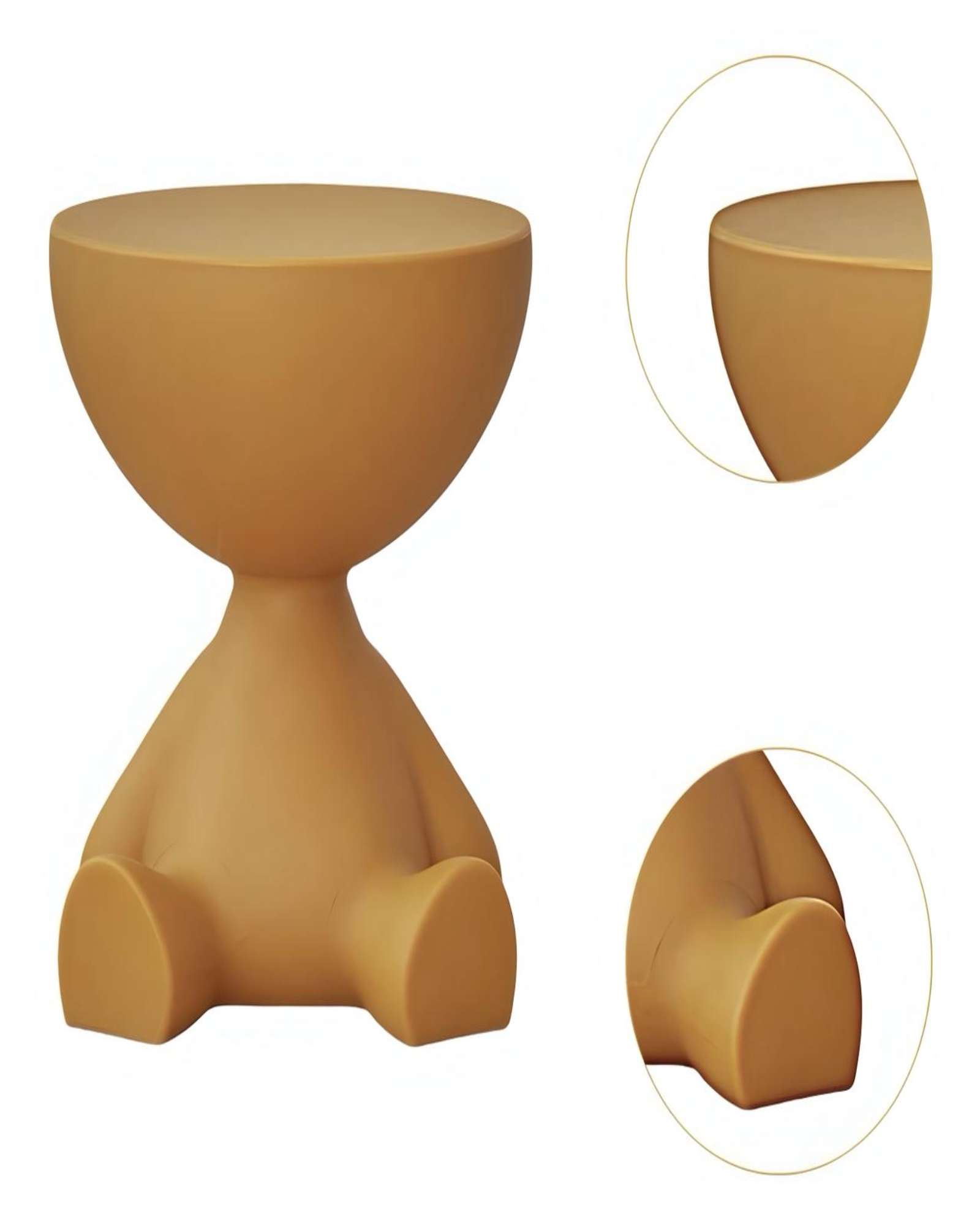 Todo Para El Hogar - El Guardián Sentado Mesa De Arrimo Escultural Blanco Naranja