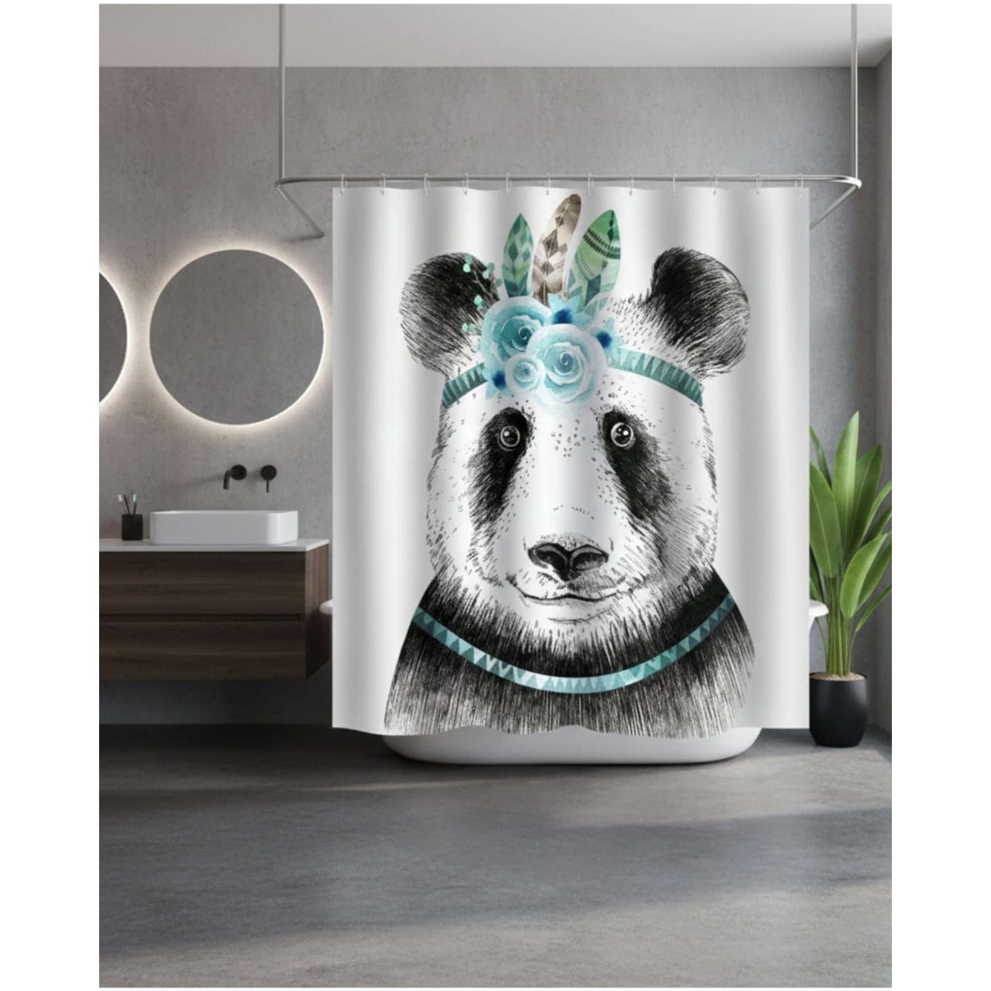 Imac Hogar - Juego De Cortina De Baño Tela Género + Forro Impermeable