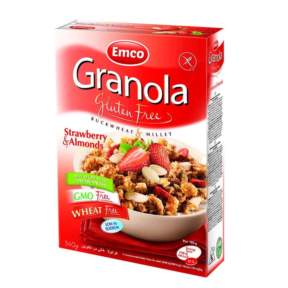 Granola Con Frutillas Y Almendras Libre De Gluten 340g 340 g Emco