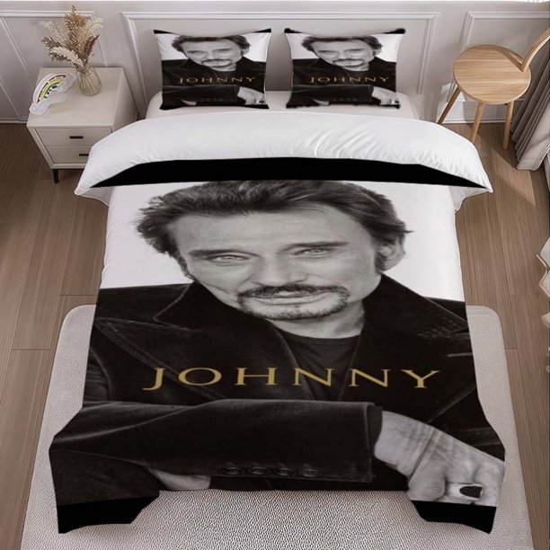 JOHNNY Portrait JOHNNY PORTRAIT Print Duvet Cover Set Theme Bedding Three-Piece Set Duvet Cover Pillowcase Set