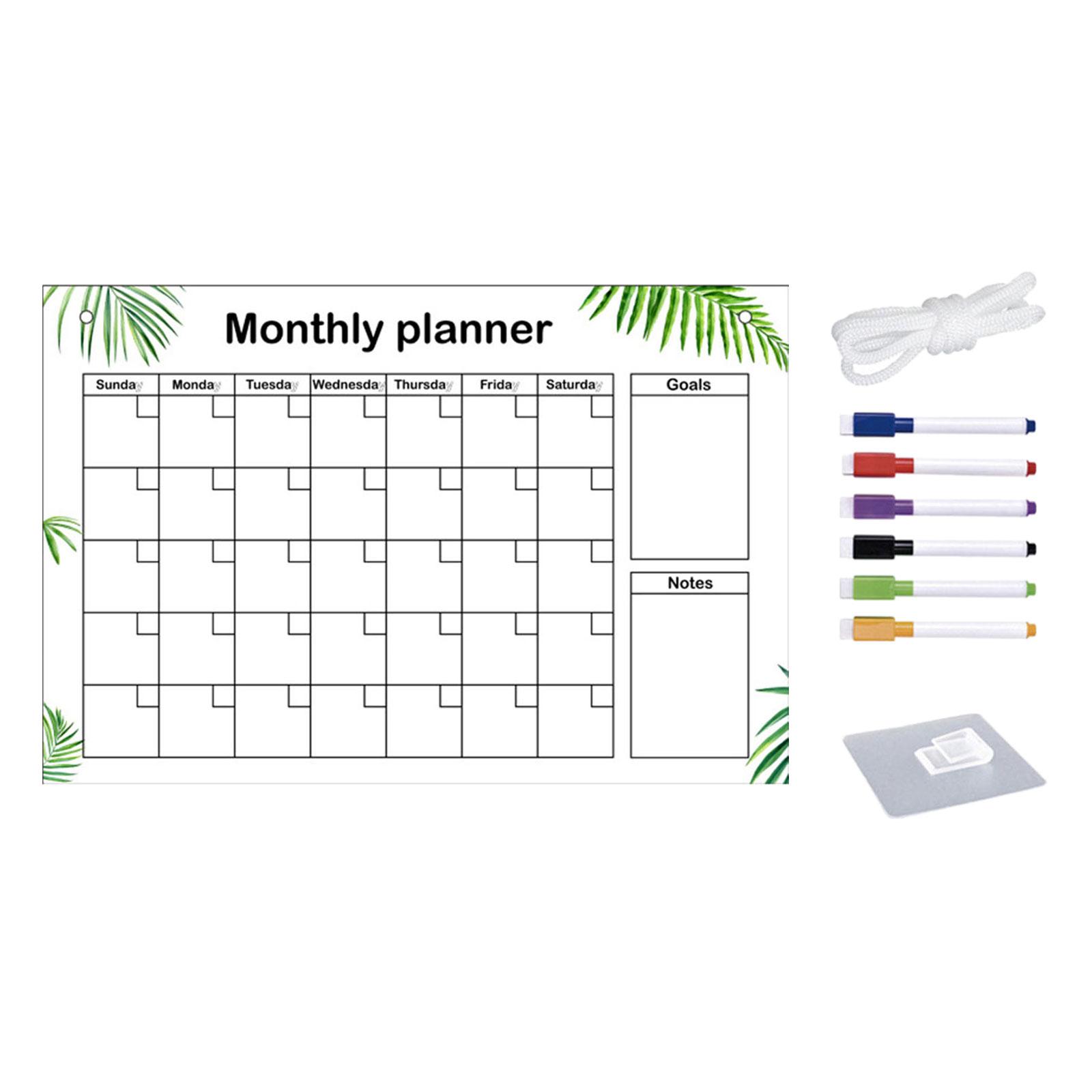 Bothyi - Etiqueta Engomada Del Calendario De Pizarra De Borrado En Seco Para Actividades Del Refrigerador Fechas Importantes Estilo F