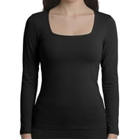 Camiseta Panty Manga Larga Mujer C1 Escote Cuadrado Top