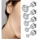 thumbnail image 3 of HOPPLY - Juego de 5 pares de pendientes de titanio con cierre de rosca para mujeres y niñas, acero quirúrgico hipoalergénico, circonita cúbica 5A, 20 g, piercing para hélix, cartílago, orejas sensible, 3 of 7