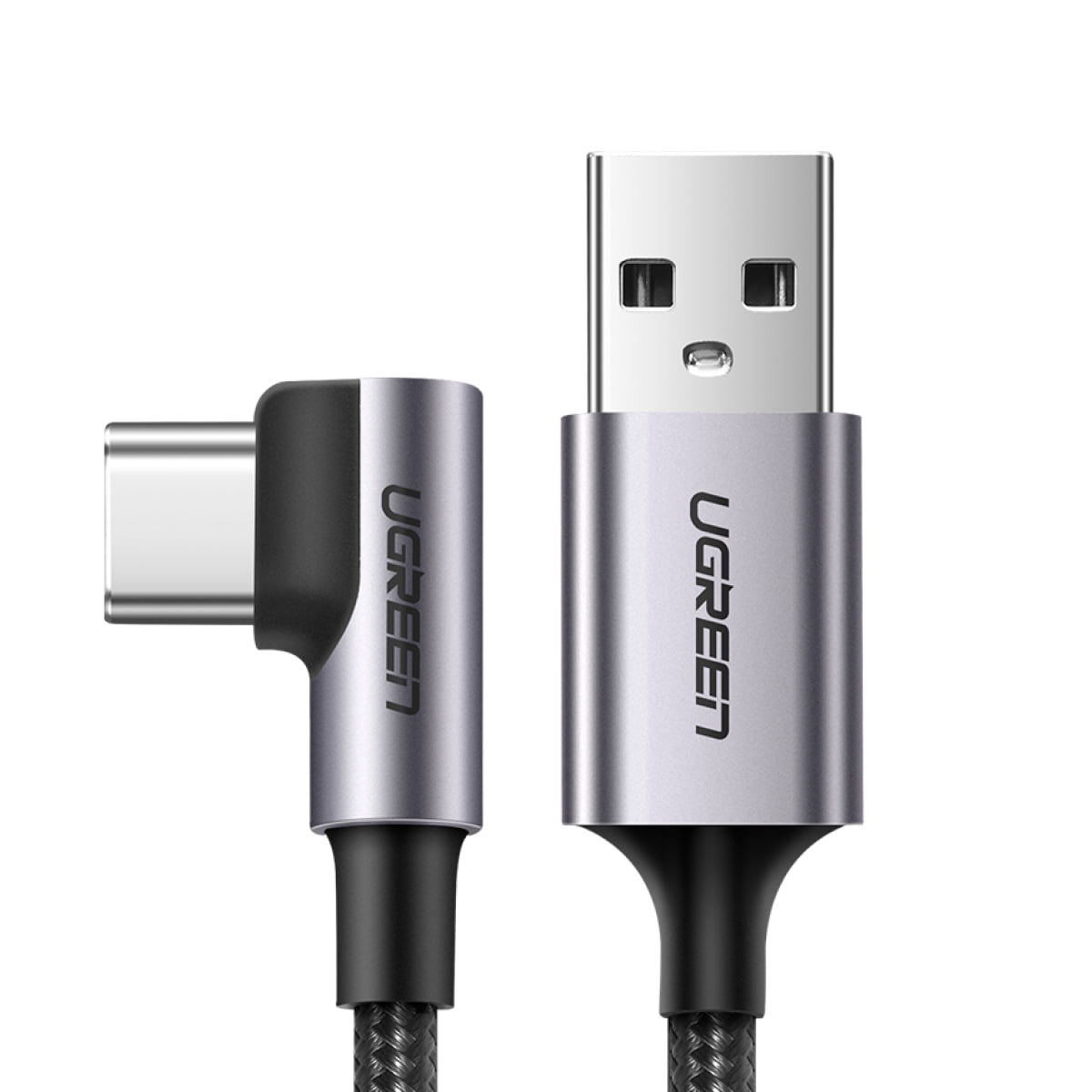 Ugreen Cable Usb-c En Ángulo A Usb 2.0 A Trenzado 1m Gris