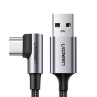 Ugreen Cable Usb-C En Ángulo A Usb 2.0 A Trenzado 1M Gris