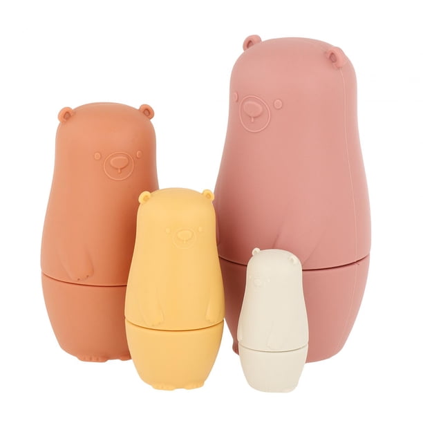 Montessori Stack Nesting Dolls Toy Juguete educativo de aprendizaje temprano Building Stacker Toy para niños pequeños Niños en edad preescolar Rojo