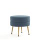 thumbnail image 1 of Ottoman Manhattan Comfort Bailey redondo azul con patas doradas, 1 of 7