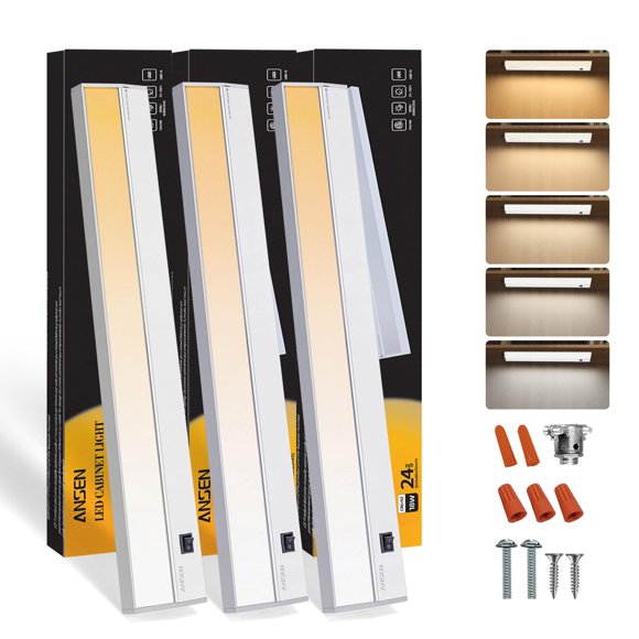 Luz LED Ansen 61 cm 18 W regulable 2700 K‑5000 K (pack de 3)