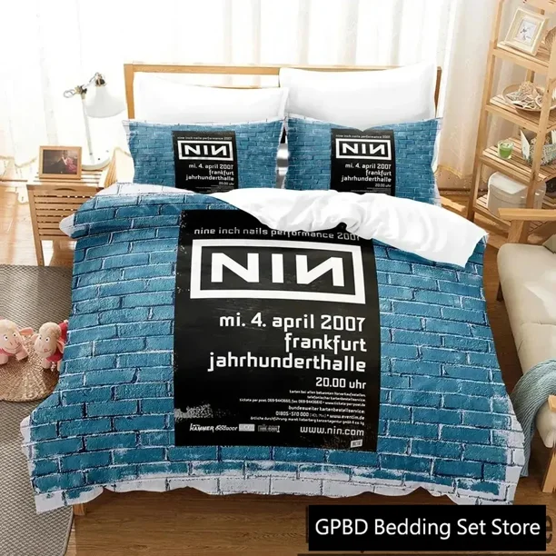 NIN Nine Inch Nails Bedding Set Duvet Cover Bed Set Quilt Cover Pillowcase Comforter Boys Adult Bedding