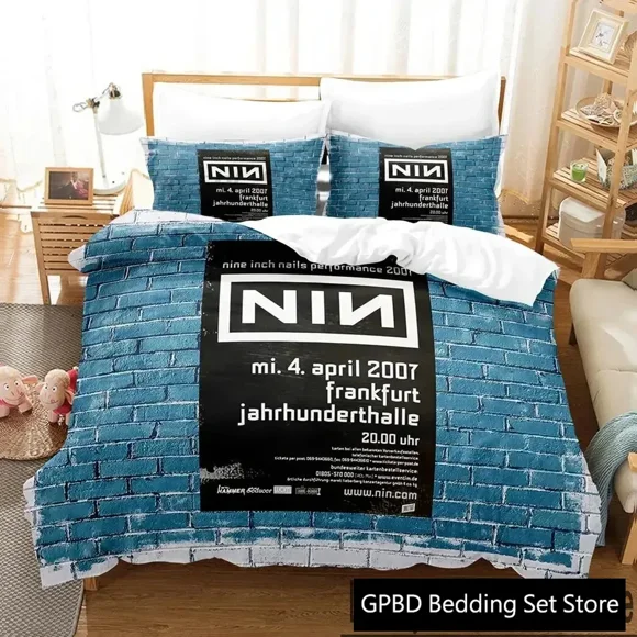 NIN Nine Inch Nails Bedding Set Duvet Cover Bed Set Quilt Cover Pillowcase Comforter Boys Adult Bedding