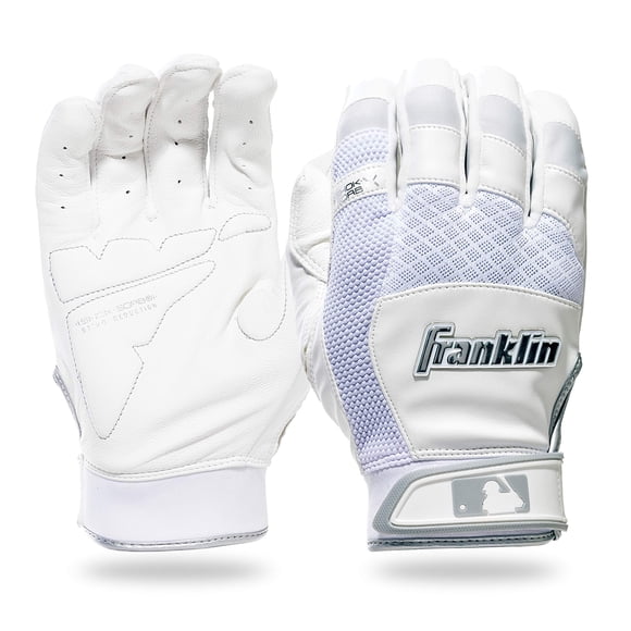 Guantes de bateo Franklin Sports Shok-Sorb X Adult XL, blancos