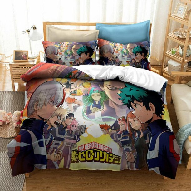 Japan Anime My Hero Academia Comic 3 Quilt Duvet Cover Set Bedding Bedclothes3-Piece Bedding Set (1 Duvet Cover + 2 Pillow Shams)