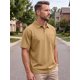 thumbnail image 4 of INSPIRE CHIC Camisa Polo Retro para Hombre de Manga Corta Verano Camisas Polo Vintage XL Caqui, 4 of 5