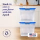 thumbnail image 2 of Bidones de almacenamiento HOMZ con tapa con cierre, 31 L, plástico transparente, paquete de 4 unidades, color azul, 2 of 8