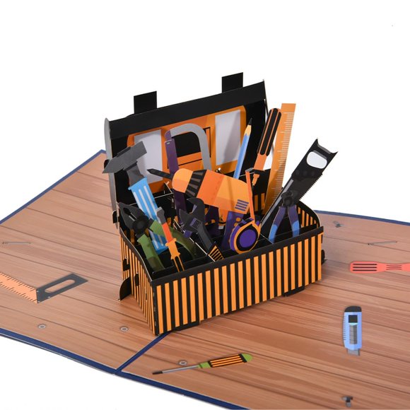 Tarjeta de Felicitación FIAMR 3D Pop‑Up Caja de Herramientas