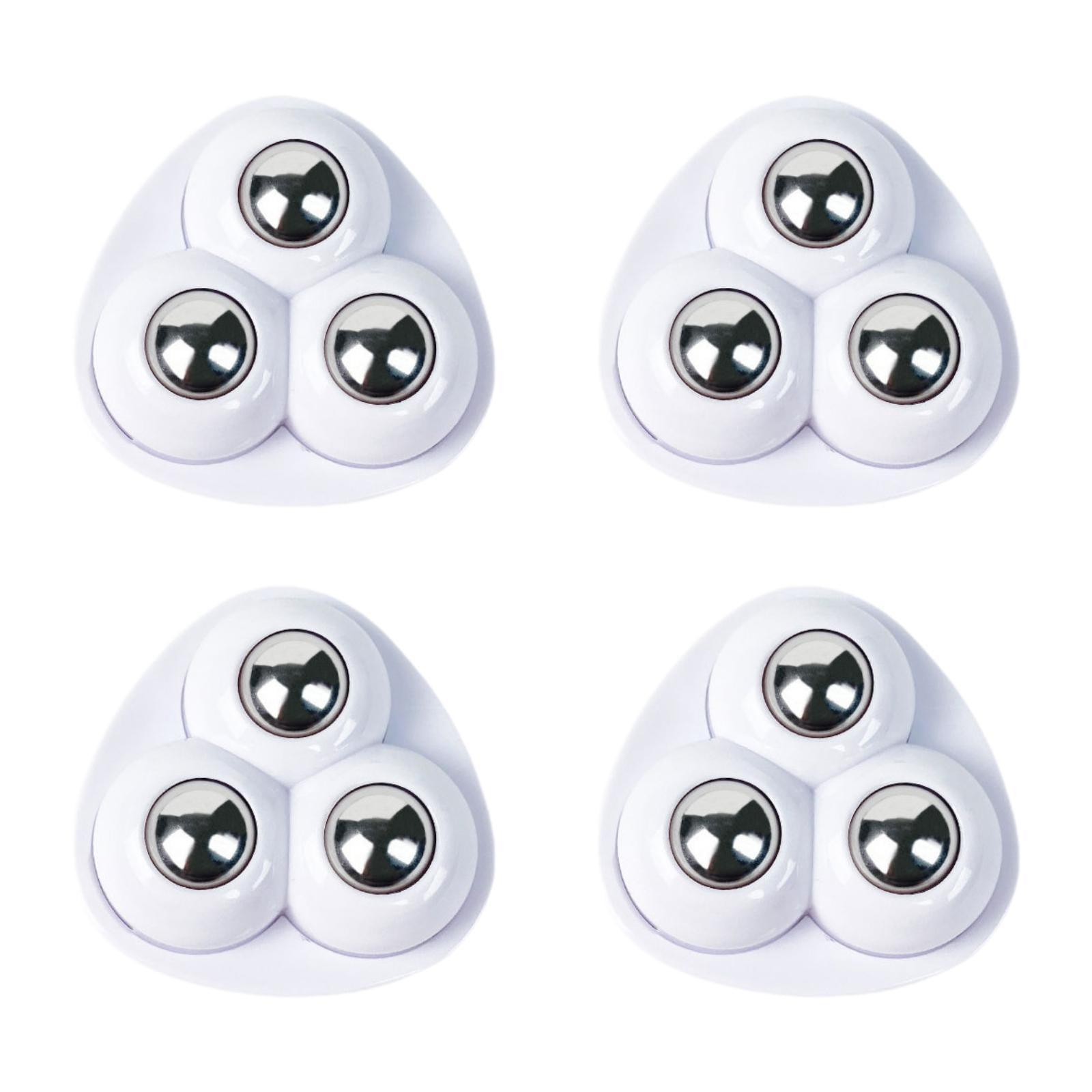 Magideal - Rueda Giratoria Autoadhesiva De 4 Uds, Giratoria De Rotación De 360 Grados, Rodillos Silenciosos De Acero Inoxidable, Deslizadores De Muebles Para C Blanco
