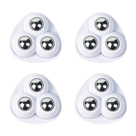 Magideal - Rueda Giratoria Autoadhesiva De 4 Uds, Giratoria De Rotación De 360 Grados, Rodillos Silenciosos De Acero Inoxidable, Deslizadores De Muebles Para C Blanco