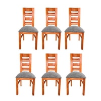 Koliat - Pack 6 Sillas Florencia Caramelo Tapiz Gris