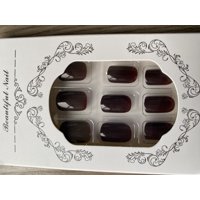 Klaia Beauty - Uñas Press-On Adhesivas Largo Medio Redondeada 24Pcs Postizas Reutilizable Marron Oscuro