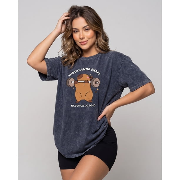 Polera Deportiva Oversize Capybara Vintage Calce Perfecto - A366