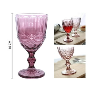 Xianzhu - Pack 6 Copa Tallada Para Vino 330Ml - Rosa