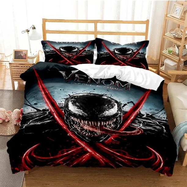 e Movie Venoms Bedding Set,Duvet Cover Comforter Bed Set Quilt Cover Pillowcase, Size Boys Girls Adults Bed Sheets