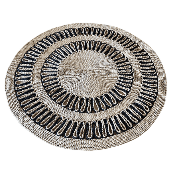 Estilodomus - Alfombra Redonda De Yute 150cm Diseño Sol