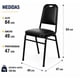 thumbnail image 5 of Silla Profesional Apilable Tapizada Negra, 5 of 6