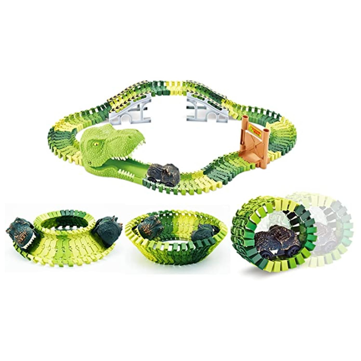 Total Upgrate - Juguete Pista Carrera Autos Dinosaurios 147 Pzas