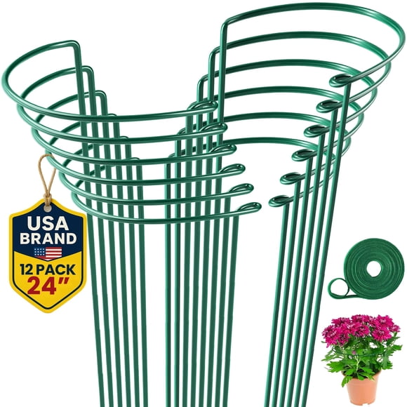 Estacas de soporte para plantas K-Brands, paquete de 12, 61 cm, resistentes al óxido