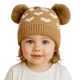 thumbnail image 2 of GORRO DE LANA INFANTIL DISEÑO CORAZONES CON CHIPORRO Y POMPONES BEBE UNISEX, 2 of 3
