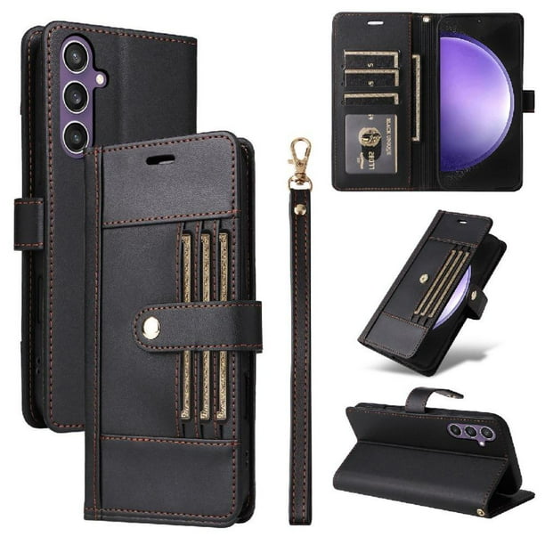 FOXDOCK Funda tipo Cartera para Samsung Galaxy A25 5G – Cubierta de Cuero PU con Múltiples Ranuras, Bolsillo para Efectivo y Correa de Muñeca