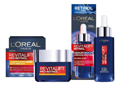 Pack Rostro Crema Día Revitalift + Serum Retinol Noche L'Oréal