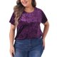 thumbnail image 1 of Agnes Orinda Tops para Mujer de Talla Grande Cuello Redondo Manga Corta Camisetas de Terciopelo Talla 3X Púrpura, 1 of 5