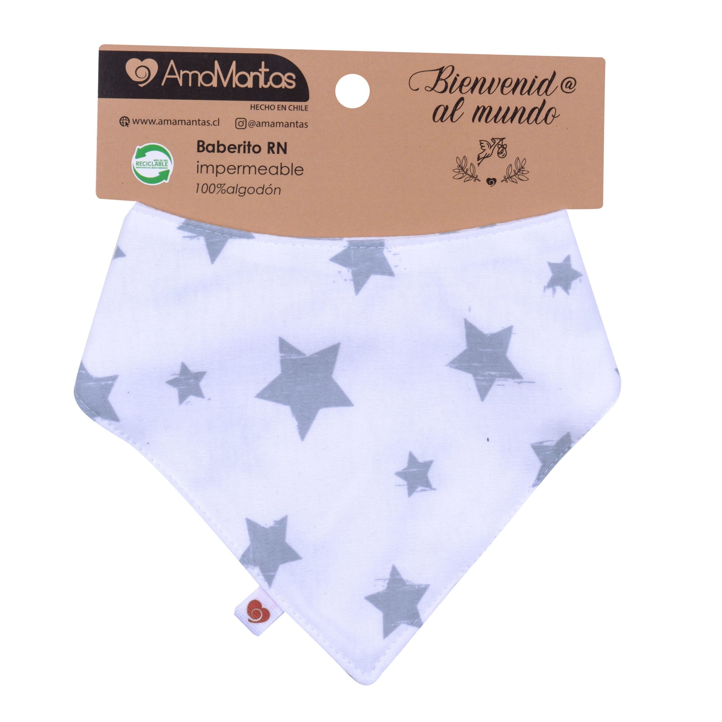 Amamantas - Baberito Algodón Rn Gris Perla