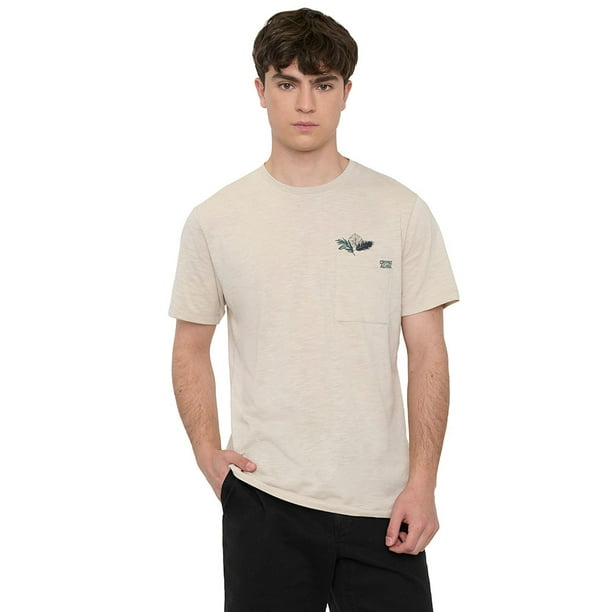 Polera Hombre Fun Bolsillo Ecru Corona