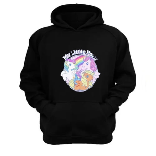 Genérico - Polerón Canguro Mi Pequeño Pony Negro Talla S Unisex