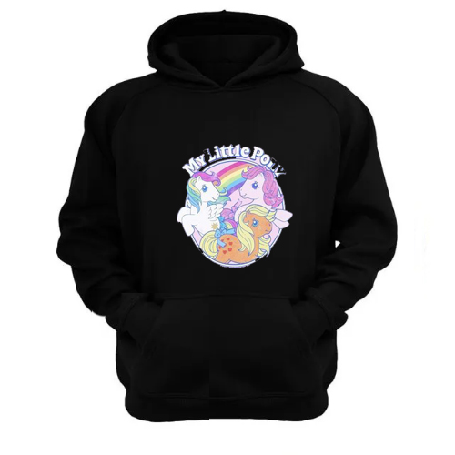 Genérico - Polerón Canguro Mi Pequeño Pony Negro Talla L Unisex