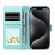 thumbnail image 2 of Funda Cartera para Samsung Galaxy S23 Plus Perro Cachorro Grabado con Tarjetas Soporte Correa Verde, 2 of 6