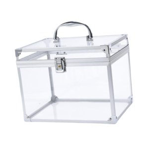 Ioensy - Estuche De Maquillaje Acrílico Transparente Con Forma De Corona, Estuche Para Cosméticos Para Tocador, Mostrador Transparente