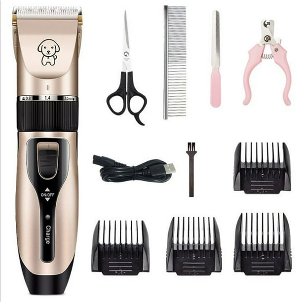 Eléctrico Clipper Para Perros Y Gatos, Cortapelos Perros Gatos, Bajo Ruido Máquina Cortar Pelo Con 4 Peines,inalámbrico Y Recargable, Kit Maquinillas Para Mascotas Multifuncional