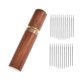 thumbnail image 3 of 24 Agujas De Enhebrado Automático Con Estuche De Madera Para Agujas Brown_Silver Needles, 3 of 5