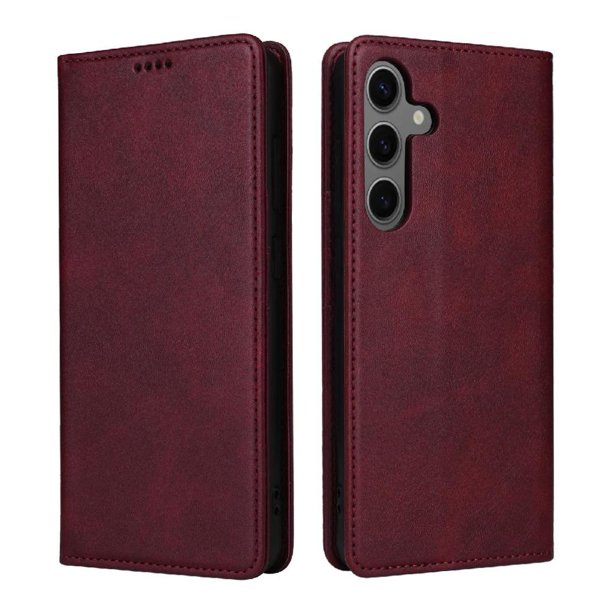 Funda Cartera para Samsung Galaxy S25 con Ranuras Tarjetas y Soporte - Protección Completa Rojo