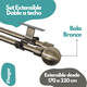 thumbnail image 2 of Set Barras para Cortina Doble 16/19 Mm Extensible 170-320 Cm A Techo Bronce Bola + Cortina y Visillo, 2 of 4
