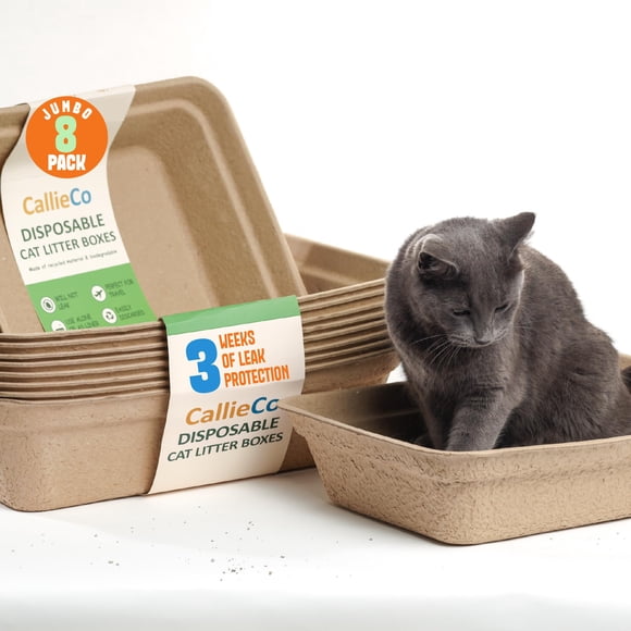 Caja de arena desechable CallieCo, paquete de 8, resistente a fugas