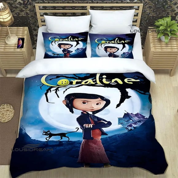 C-coraline cartoonr print Bedding Sets exquisite bed supplies set duvet cover bed comfort set bedding set luxury birthday gift