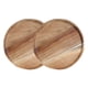 thumbnail image 1 of Paquete de 2 platos llanos de madera de acacia, redondos, fáciles de limpiar y ligeros, ideales para aperitivos y postres., 1 of 6