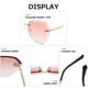 thumbnail image 5 of Gafas de sol oversize sin montura con lente de diamante AE0534 para mujer AEVOGUE, 5 of 6