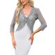 thumbnail image 1 of INSPIRE CHIC Chaqueta de Encaje Floral para Mujer con Mangas 3/4 y Un Botón Bolero Cárdigan Gris M, 1 of 6