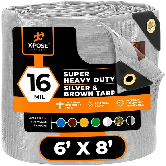 Lona Xpose Safety 16 mil impermeable y resistente a rayos UV, 16' x 20' (48.3 cm x 61 cm)